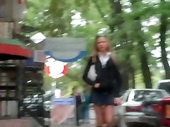 Amazing schoolgirl blonde upskirt video