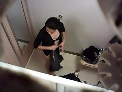 Naughty hd msture brazzer video of a black haired beauty in the changing room