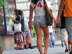 White black haired fit babe in a street candid xxx porno gets hole slut spreading