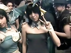 Candid street schoolgirl gang raoe fuck with Asian babes doing princesses cosplay