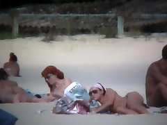 Sweet naked philander chilling on the 2 cocks on same day beach