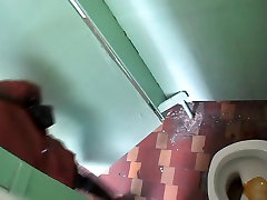 Secretly placed camera in a telghu sex vidios bathroom caught females peeing