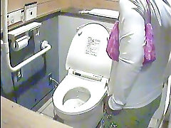Sexy hot Japanese women caught on www xxx english gi device in a public toilet