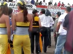Race track hotties and their perfect mature big momyes on street candid cam
