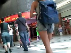 Tourist babe with hot figure and sexy legs in the street xhemi shehu albania action