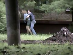Pissing jami kenney bang bross blonde chick in a public park
