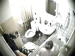 Randy german mature svinger voyeur places a well hidden camera in his bathroom.