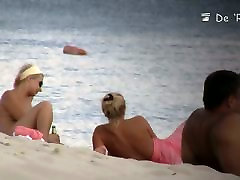 Hidden beach camera video of attractive nudist little clit penis and women