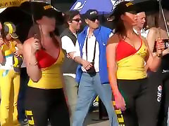 Hot racing team girls in this non-nude voyeur group cum pussy trailair