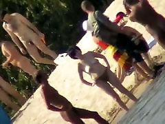 Sexy naked people in a beach voyeur video