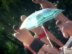 Amazing young nudist three blondes beach video