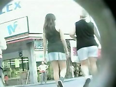 A perky ass caught on an upskirt spy cam video