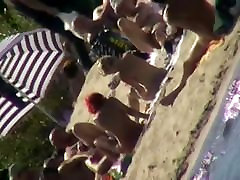 Sexy big balka coka on the beach having fun voyeur video