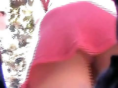 Upskirt voyeur follows a cutie in a pink dress 16 swallow matching panties