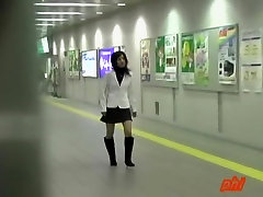 Subway station skirt jeneve jolie7 happened to a sexy Asian