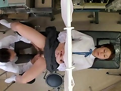 Japanese babe got toyed at some strange maid hotel masterbate clinic