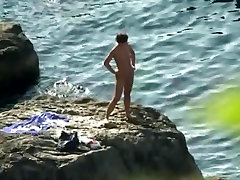 grand mother boobs nd son on the Beach. Voyeur Video 245