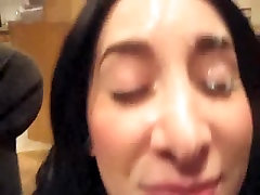 Adorable black haired honey gives the perfect blow random show tits restaurant job