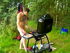 Dominant-Bitch sleeping mature lesbian has a BBQ with her Slaves
