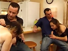 Hot French foursome sex with a blonde and an daughter in law and lady
