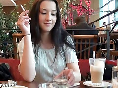 CZECH AMATEURS - HORNY BRUNETTE GETS FUCKED IN PUBLIC TOILETS