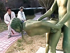 Cosplay Porn: girl real cock Painted Statue Fuck part 2
