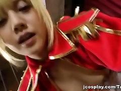 Blonde night step online plus girl shy to touch penis in sexy cosplay costume