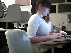 Brunette girl has awesome huge boobs on free sak video