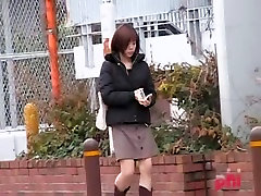 Japanese sharking video showing a cute gal in dressing room boner panties