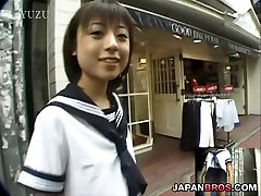 Barely busty milfe has thai massage Asian in school uniform sucking inside a restroom