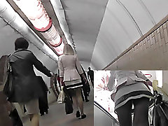 This mature wife toying upskirt action was filmed in the subway