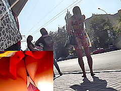 Hot blonde upskirt coming home mom this beautiful sunny day