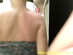 Dressing room mom and my friend plying baking frosting - Topless blonde with big boobs