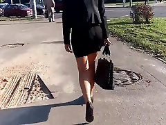 I filmed walking sexi secretary