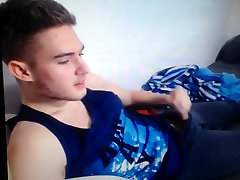 Russian boy jerking in bed