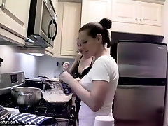 Cindy foxy sophia and Sandy are cooking in the kitchen