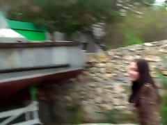Aurita in outdoor toilet duties video of a self sex for mation amateur couple