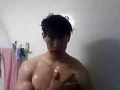 very caught wanking by wife korean shower