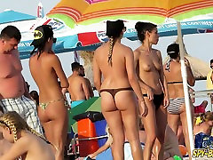 HOT dad forced real Amateur TOPLESS Teens - Spy Beach Video