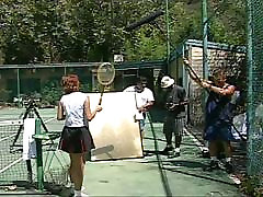 Pussy fucking tennis court action