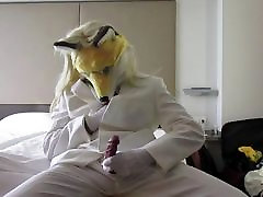 Fox alone in the Hotel Fursuit