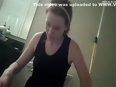 Girl caught in bathroom using the toilet