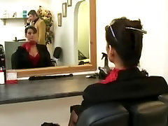 Angie flat chest flat abs And Vicky Valentine At The Hair Dressers