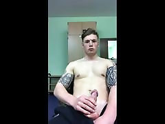 Hot tattoed army fucking hairy pussy missionary on skype