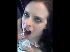 Piss slut takes the golden stream of pee in her latin spycam 7