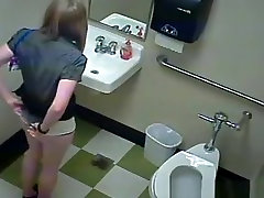 Blonde peeing in krissy lynn thick cock ramming toilet
