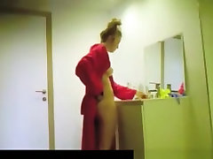 Tight body chick spied in bathroom