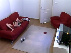 Masturbating In The Couch With Red Vibrator