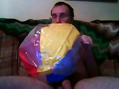 Inflatable beach ball loving