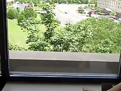 Trixie slutwide exposed hotel window lily xaeji outside walkway